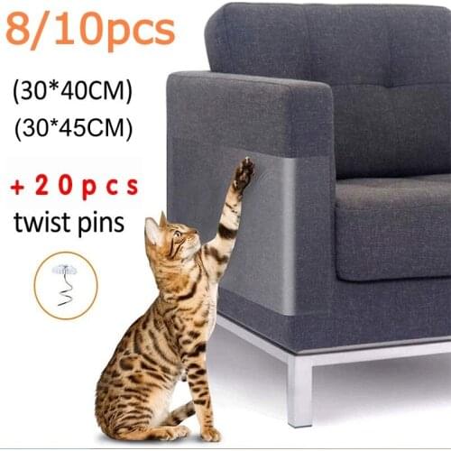 8/10 PCS Pet Cat Dog Furniture Protector Scratch Guards PVC Cat Couch Film Protector For Door Furniture Sofa Anti-Scratch Pad