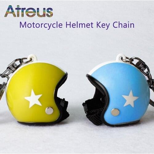 Atreus Car Styling 1Pcs Creative Safety Helmet Car Key chain for Ford Focus 2 3 VW Passat B6 B5 B7 T4 Skoda Rapid Fabia Octavia
