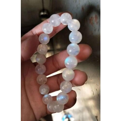 Free shipping Noble jewelryset 10-11mm AAA Natural Quartz MOONSTONE Crystal stone Beads Bracelet