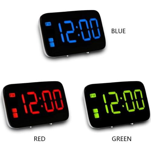 Voice-activated Alarm Clock LED Digital Display with Separate Snooze Button 12/24 Hour Setting USB Rechargeable for Travel
