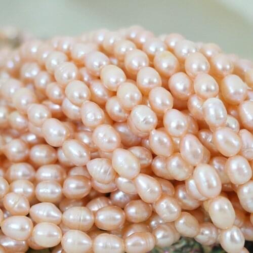 Natural cultured orange pearl rice barrel loose beads 7-8mm fashion women weddings party gift jewelry making 15inch B1333