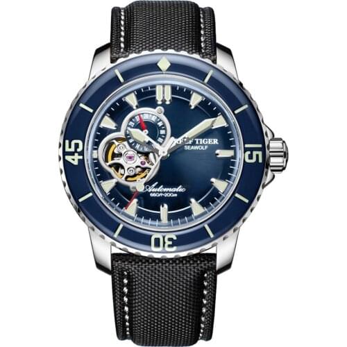 Men dive wrist watch,mens automatic watches Reef Tiger luxury 200m waterproof sport wristwatch mechanical military clock relogio