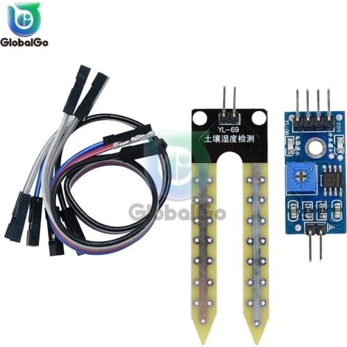 Soil Moisture Sensor Meter Module Probe Water Soil Moisture Tester Hygrometer Humidity Measuring Analyzer Detector Dupont Cable