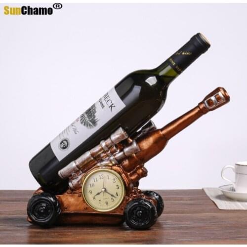 European Cannon Red Wine Rack Decoration Decoration Wine Cabinet Decorations Watch Resin Crafts Decoration