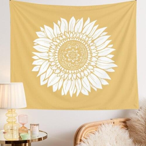 Sunflower Tapestry Wall Hanging Boho INS Wall Decor Tapestries Cover Beach Towel Throw Blanket Picnic Yoga Mat Home Decoration