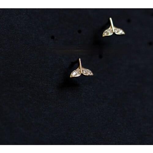 Personality Mini Mermaid Tail Earrings Luxury Gold Plated Micro Inlay Zircon Womens Earrings Fashion Womens Wedding Jewelry