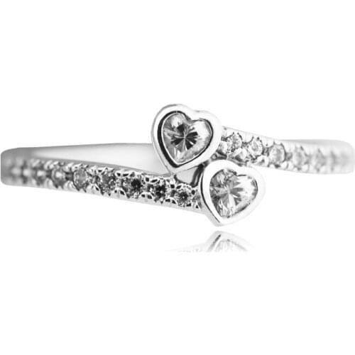 Forever Hearts Ring 925 Sterling Silver Jewelry Rings For Woman DIY Jewelry Making engagement ring
