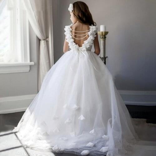 Lace Flower Girls Dresses For Wedding First Communion Dresses Party Prom Princess Gown Pageant Dresses