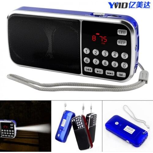 L-088 Mini Radio Multi-function Card Speaker Support TF Cassette with Flashlight Function Built-In Speaker for Family
