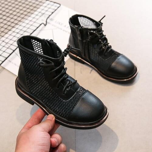 Girls summer childrens Martin boots female British style net boots girls short boots summer thin breathable sandals