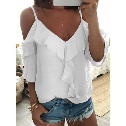 Sexy V Neck Ruffle Camis Tank Tops 2021 Summer Backless Solid Loose Camisole Vests WDC7584