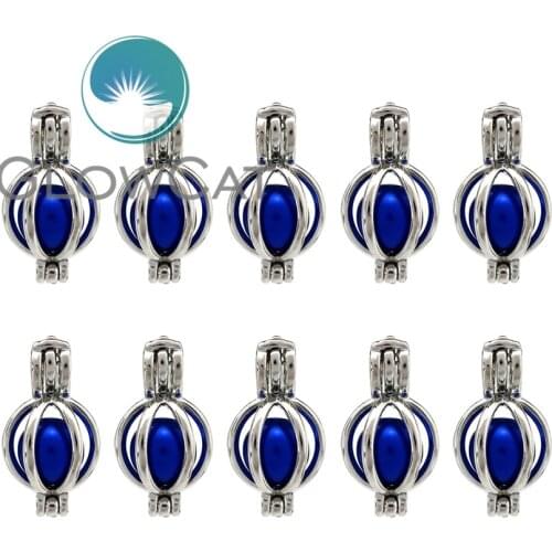 10x K756 Copper Ball Locket Pendant Essential Oil Diffuser Aromatherapy Beads Pearl Cage Jewelry Making