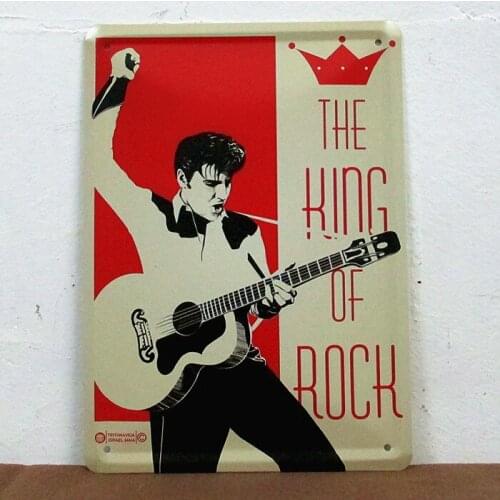 50pcs/lot Metal Sign shabby chic Free shipping (15x20cm) Vintage metal painting decoration The KING OF ROCK (elvis) iron paintin