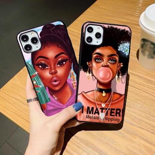 Fashion Black girl black girl African TPU soft Phone Case For iPhone SE2020 12mini 12pro 11pro Max Xs Max 7 8 Plus XR TPU cover