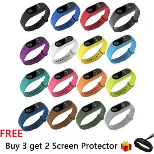 Soft Silicone Wrist Band Watchband for XIAOMI MI Band 2 Tracker Fitness Bracelet Replacement Colorful Strap for Xiaomi miband 2