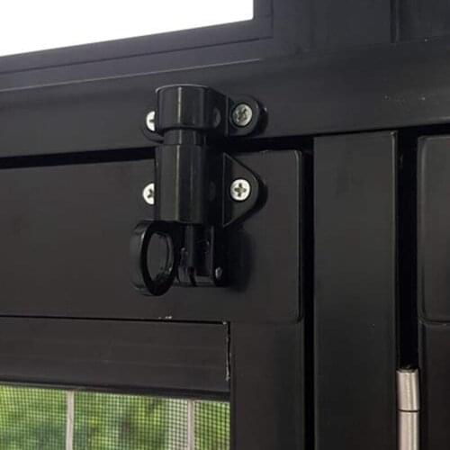 New Aluminum Alloy Security Automatic Window Gate Lock Spring Bounce Door Bolt Latch, Black