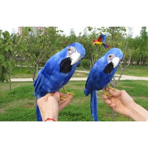 One piece foam&furs blue parrot toy new simulaiton bird model gift about 40cm 1502