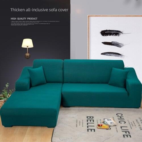 Solid Color High Stretch Corner Sofa Cover For Living Room funda sofa chaise lounge L-Shaped Chaise Couch Slipcovers Couch Cover