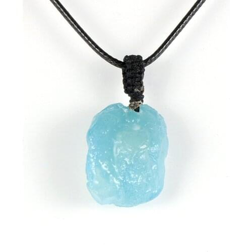 Original Irregular Aquamarine Pendant Necklace For Men Women Girls 2020 Fashion Boho Female Natural Stone Jewelry Gifts For Her