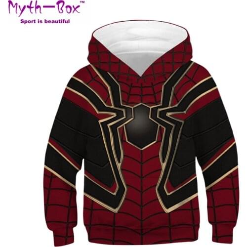 Autumn Winter Childrens Hoodies Spider Superhero Cosplay Kids Sweatshirt Teens Coats Tops Childs Pullover 4-13y Boys Sweaters