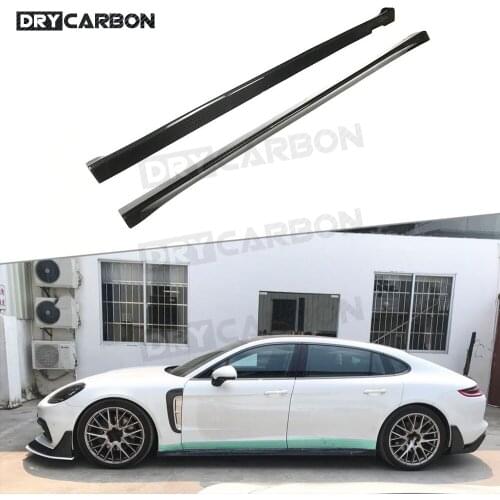 Car Side Skirt Extensions For Porsche Panamera 971 2017 2018 2019 Dry Carbon Fiber Bumper Winglet Splitters Car Styling