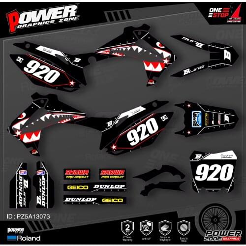 PowerZone Custom Team Graphics Backgrounds Decals 3M Stickers Kit For HONDA 2014-2017 CRF250R 2013-2016 CRF450R 073