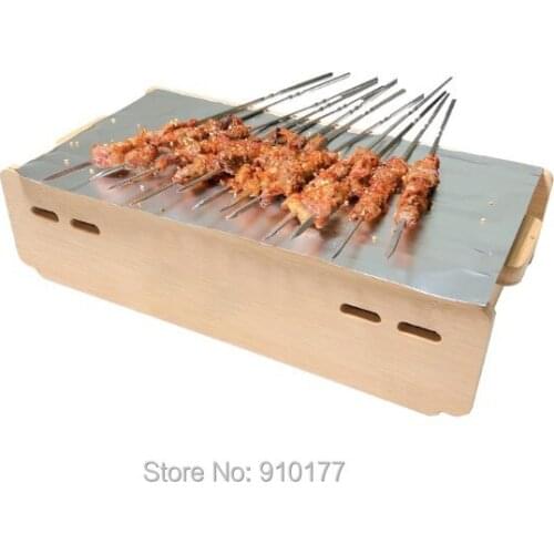 Portable bamboo box charcoal bbq grills commercial barbecue kebab stove heating oven household commercial table BBQ 036-6/036-7