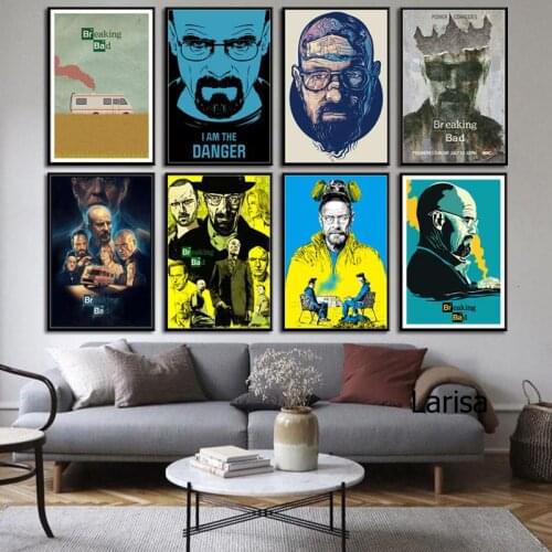 Classical Movie Poster Breaking Bad Picture Canvas Wall Art Retro Vintage Painting for Home Room Decoration Frameless