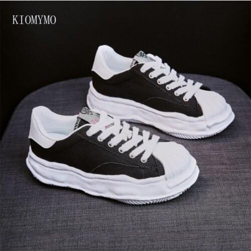 Korean Casual Canvas Shoes Womens Shoes Autumn Thin White Shoes 2021 New Thick-Soled Shell Womens Shoes