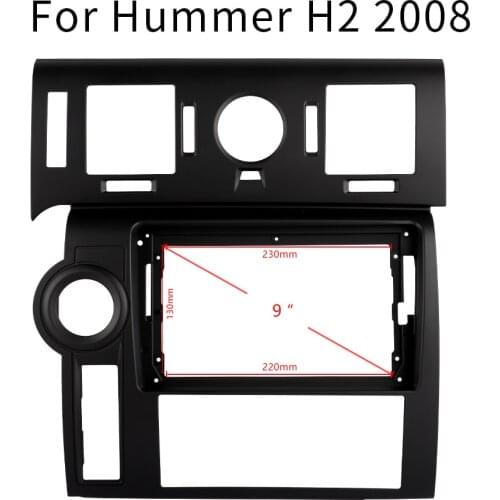 Double Din ABS Plastic Trim Fascia Frame For Hummer H2 2008 Refit 9 inch Car Android Radio Naviagtion DVD Mounting Dashboard