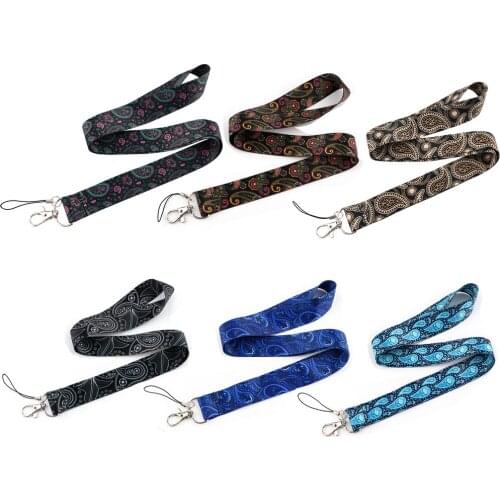 CB881 Vintage Pattern Lanyard Neck Strap for Key ID Card Phone Straps Badge Holder DIY Hanging Rope Neckband Accessories