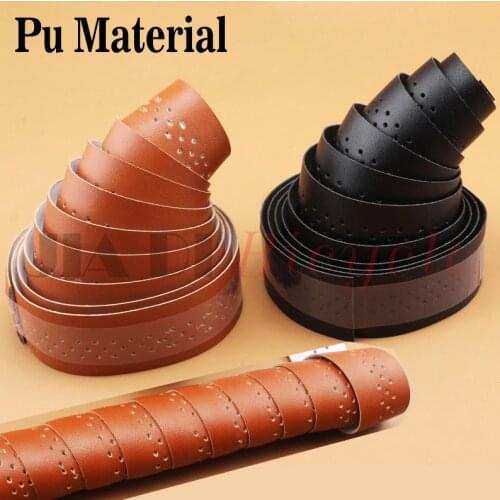 MUQZI Fixed Gear Road Bike Handlebar Tape Straps PU Leather Put the Sweat Absorption Hollow Breathable Winding 1.9M