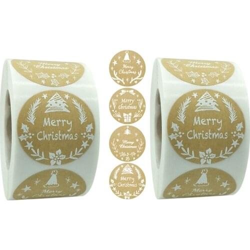Christmas Ornaments Sticker 2 Roll 500PCS Per Roll Very Suitable for Christmas Themed Scrapbooks and Decorations
