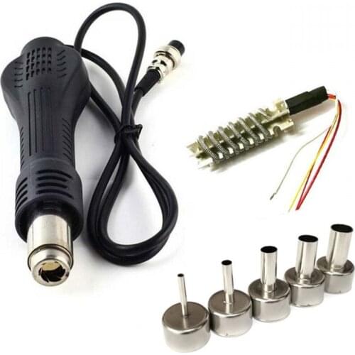 Heat Hot Air Gun Handle FOR 858 8586 858D+ 878 Rework Soldering Station SMD BGA Repair Station With Nozzle and Heating Eleme