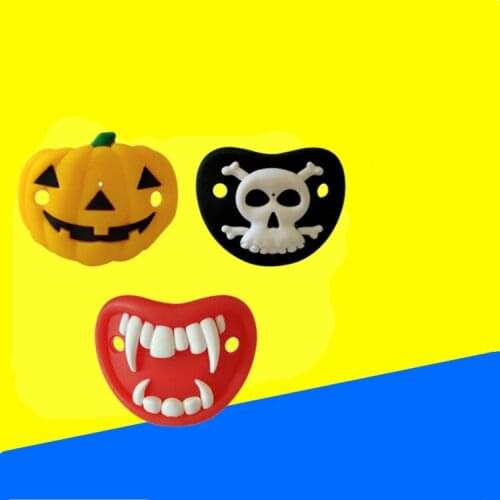 Silicone Funny Nipple Dummy Pacifier Baby Soother Joke Prank Halloween Skull Pacifier Pacifier