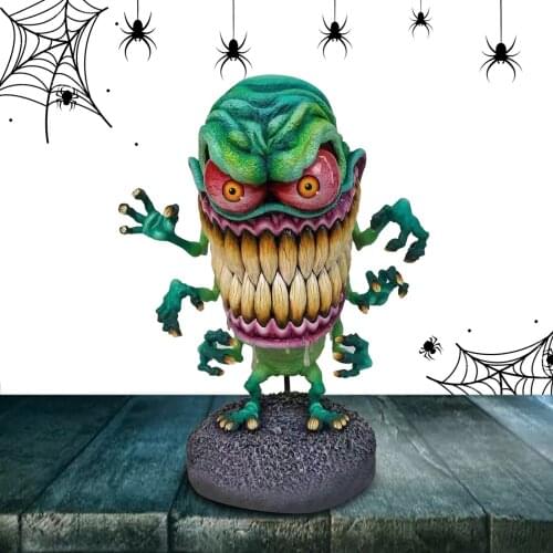 Horror Monste Halloween Decoration Angry Big Mouth Eccentric Statue Figurines Resin Crafts Sculpture For Garden Home Ornaments