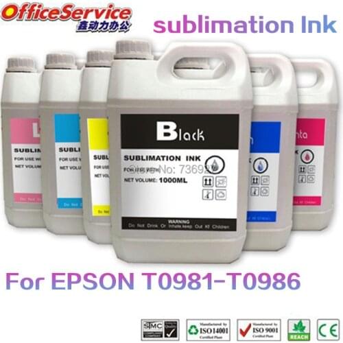 6X1000MLT0981-T0986 Sublimation Ink specialized For Epson Stylus Photo Artisan 600 700 710 800 810 725 835 837 Printer