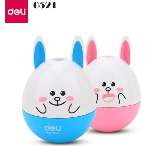 1PCS Deli Cartoon sharpener mini simple shape pencil sharpeners pencil roll pencil sharpener creative style childern student