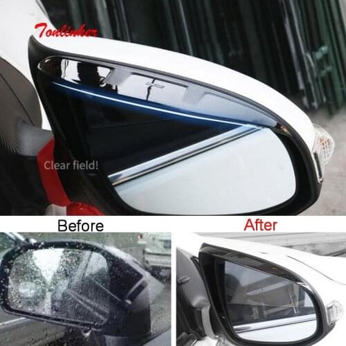 Tonlinker Rearview Mirror Rain Eyebrow Cover Stickers for TOYOTA Corolla Altis 2014-18 Car styling 2 pcs Acrylic Cover stickers