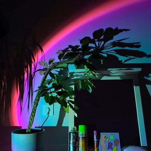 Sunset Projector Lamp Rainbow Atmosphere Led Night Light for Home Bedroom Coffe shop Background Wall Decoration USB Table Lamp