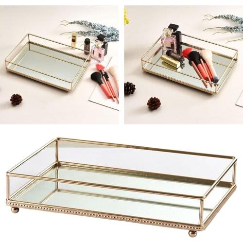 1Pcs Mirrored Tray, Perfume Tray,Cake Serving Tray, Cosmetics Tray for Bathroom Dresser Vanity Perfume Jewelry Makeup