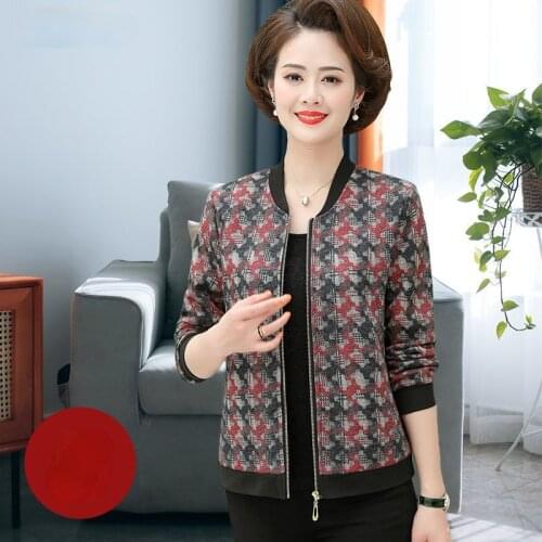 Middle-aged Women 2021 Spring Summer Coat Jacket New Female Long Sleeve Coats Ladies Zipper Short Outerwear Plus Size 4XL U17
