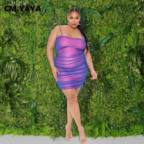 CM.YAYA Women Plus Size Dress Solid Strap Slash Neck Stacked Stretchy Bodycon Dresses Sexy Night Club Party Vestidos Summer 2021