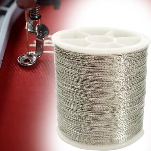 1x 100Metres Bright Gold/Silver Overlocking Machine Threads Polyester Embroidery Cross Stitch Strong Threads for Sewing Supplies
