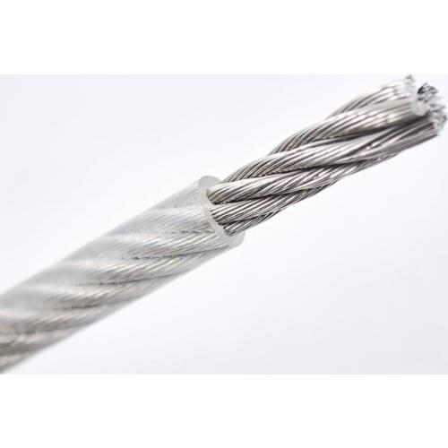 1Meter 4mm 5mm 6mm 8mm Stainless Steel Wire Rope Cable PVC Plastic Coated 7 x 7/ 7 x 19