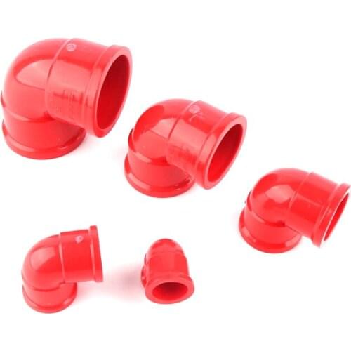 1pc Inner Dia 20~50mm PVC 90 Degree Elbow Connector Garden Irrigation Red PVC Elbow Connector for Aquarium Fish Tank