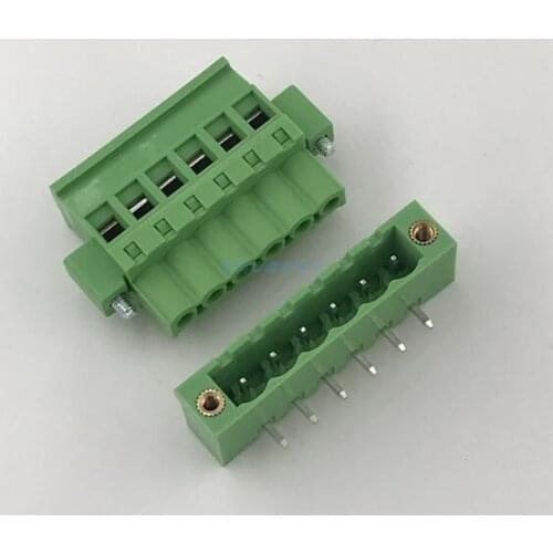 10sets Side vertical plug-in terminal block with ear flange fixed terminal K15EDGKBM-5.08MM 2P-12P Straight or curved needle