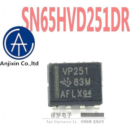 10pcs 100% orginal new transceiver SN65HVD251DR SN65HVD251 silk screen VP251 SOP-8 patch in stock