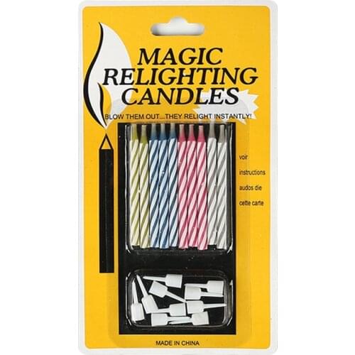 10 Pcs/set Magic Birthday Candles Relighting Reburning Amazing Funny Birthday Candles Cake DecorationFor Birthday Party