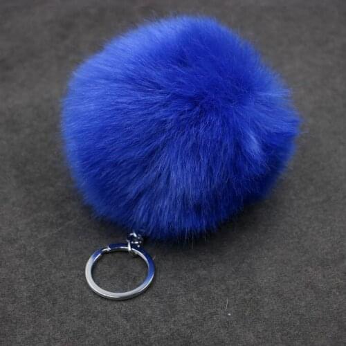 10CM Handbag Charms Pom Pom Keychain 17 Color Fur Rabbit Keychain Ladies Bag Accessories Keychain Jewelry
